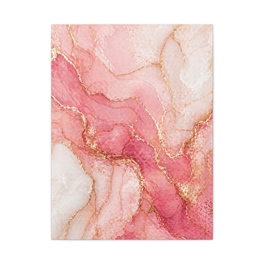 Pink and Gold Marble Flow Wall Art & Canvas Print
