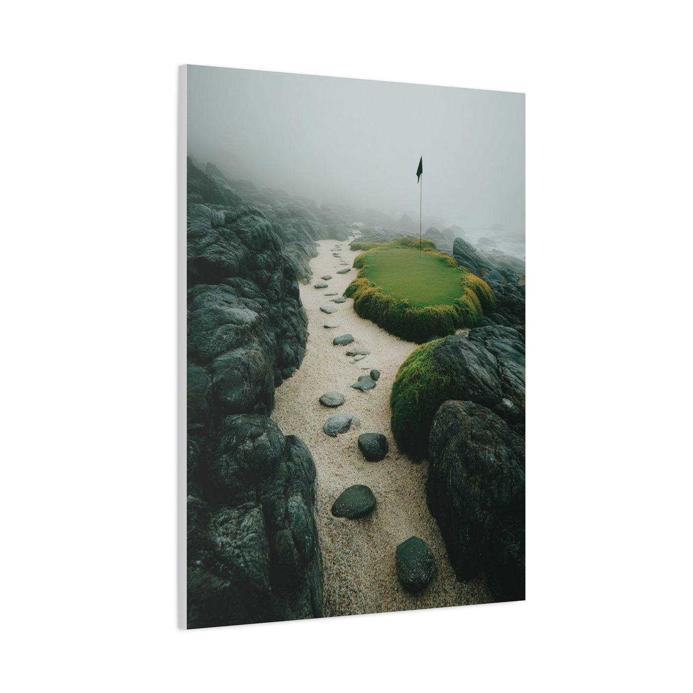 Coastal Mist Golf Green Minimal Wall Art & Canvas Print