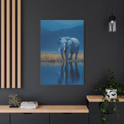 Elephant Blue Hour Reflection Wall Art & Canvas Print