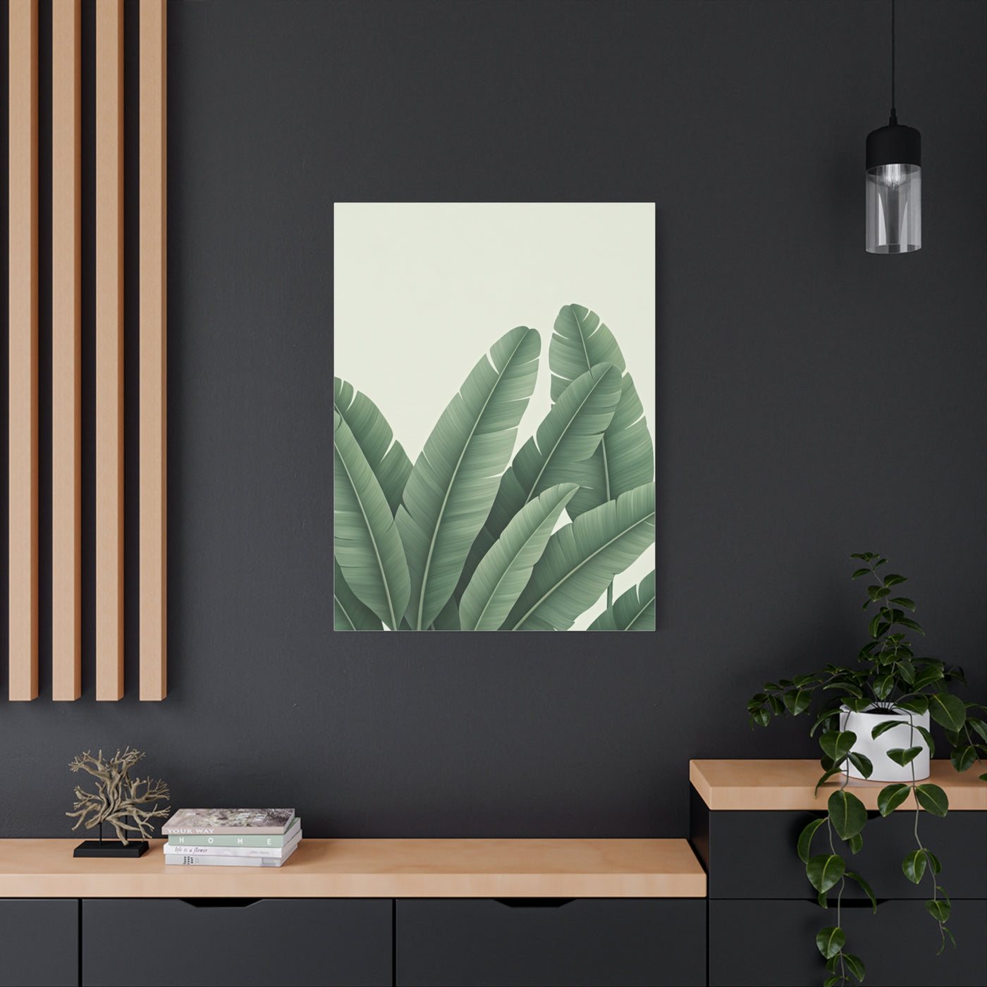 Tropical Banana Leaves Minimal Botanical Wall Art & Canvas Prints