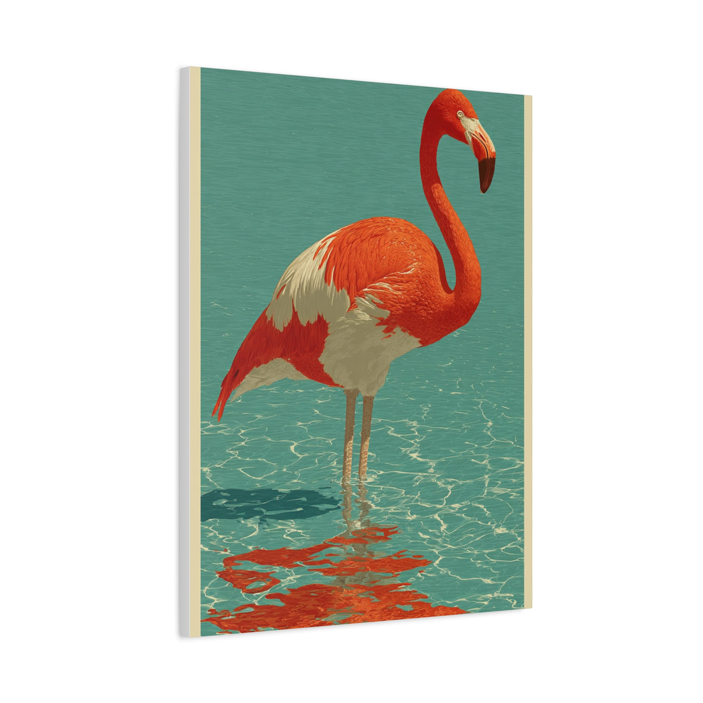 Retro Coastal Flamingo Vintage Poster Tropical Wall Art & Canvas Print