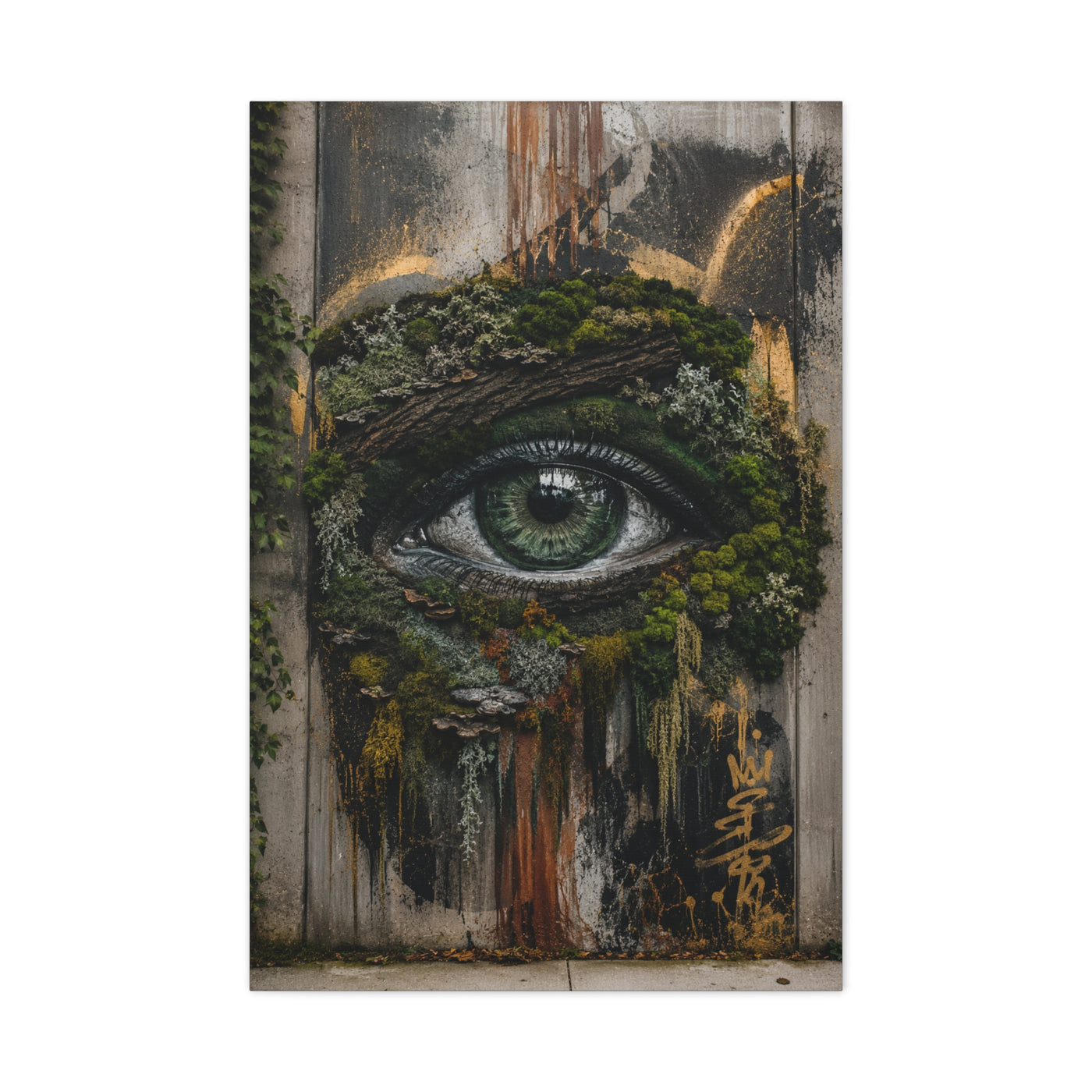 Living Nature Eye Graffiti Street Wall Art & Canvas Print