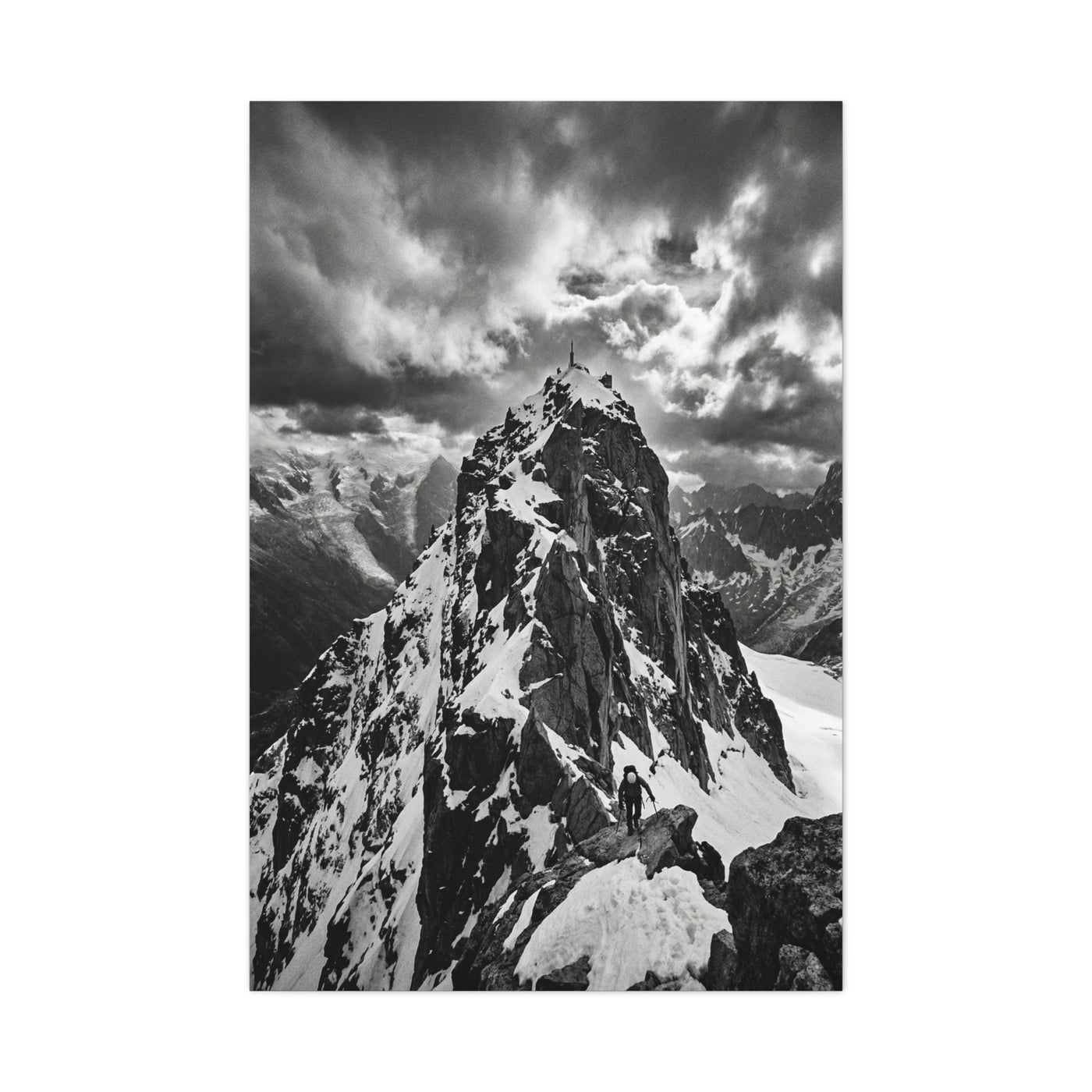 Dramatic Monochrome Alpine Storm Wall Art & Canvas Print