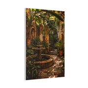 Hidden Courtyard Garden Fountain Wall Art & Canvas Print