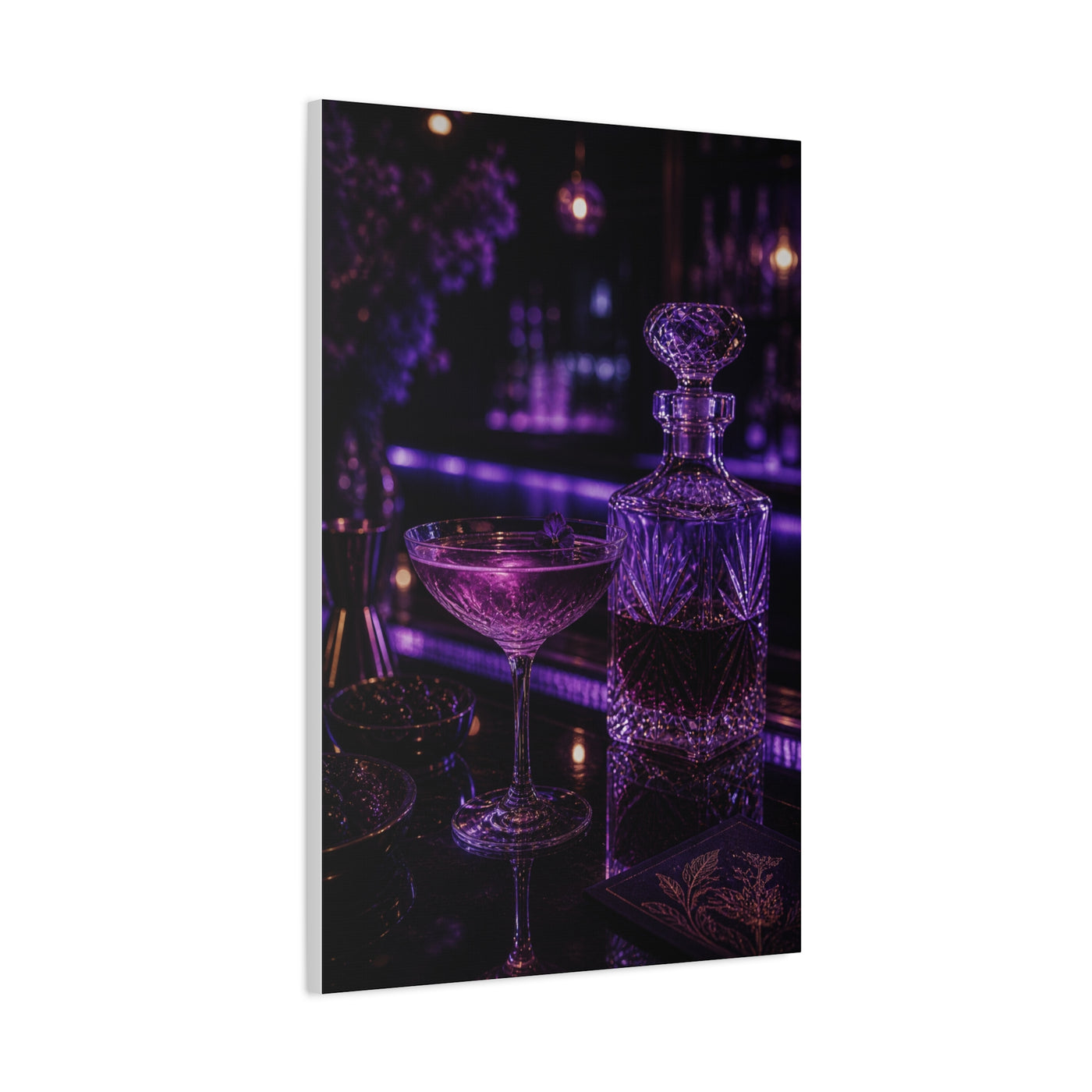 Violet Cocktail Lounge Still Life Wall Art & Canvas Print