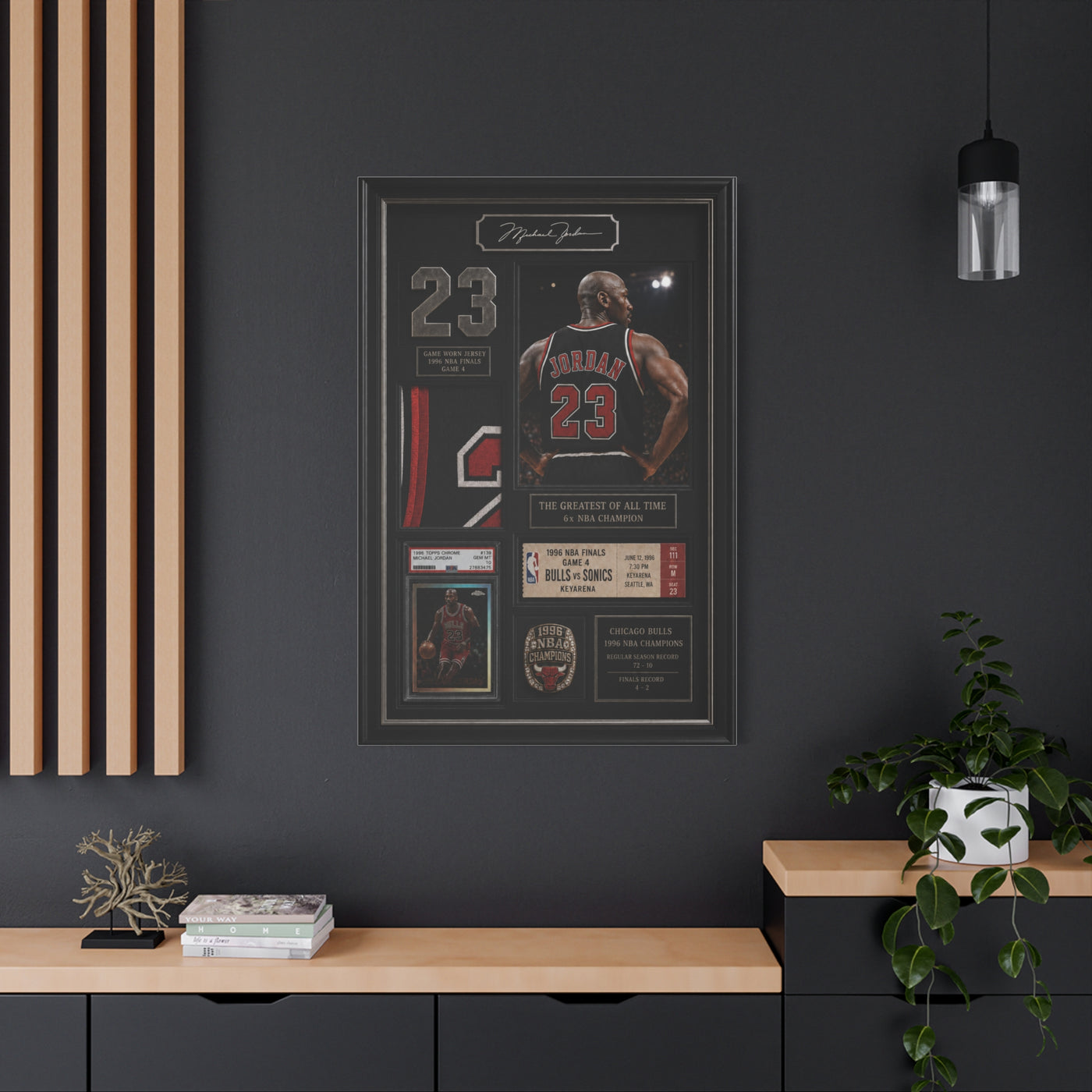 Michael Jordan Championship Memorabilia Sports Wall Art & Canvas Print