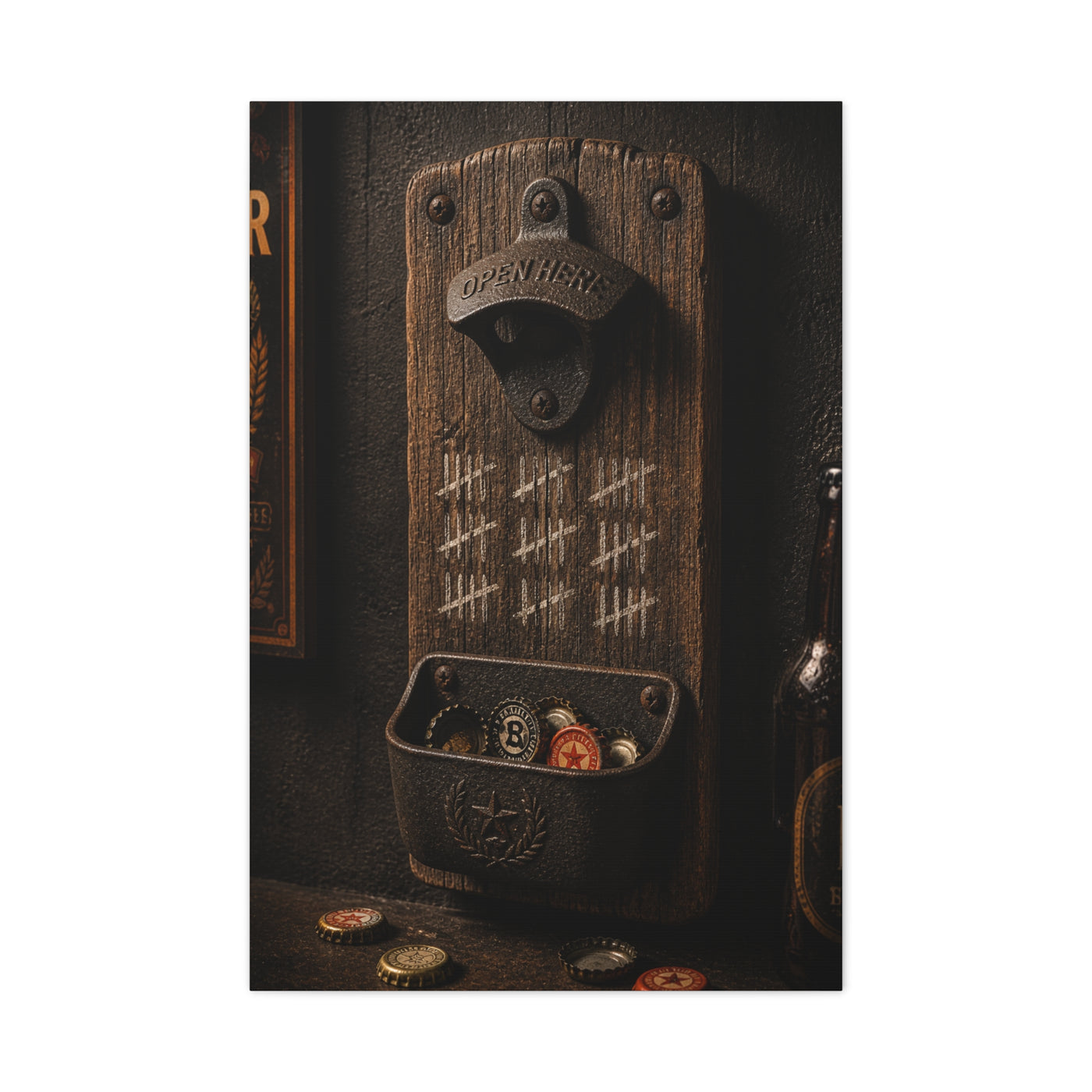 Rustic Bottle Opener Wall Sculpture Wall Art & Canvas Print