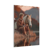 Young Cowboy by the River Wall Art & Canvas Print