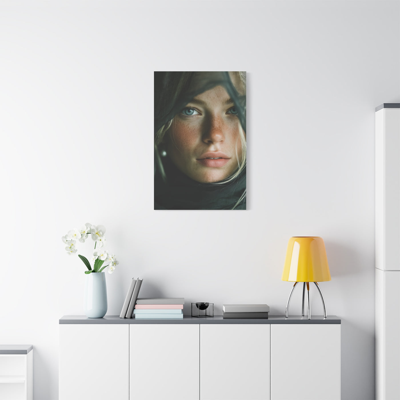 Veiled Blonde Minimal Portrait Wall Art & Canvas Print