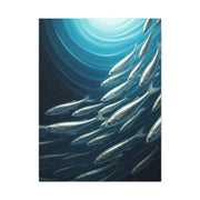 School of Fish in Deep Blue Ocean Wall Art & Canvas Prints
