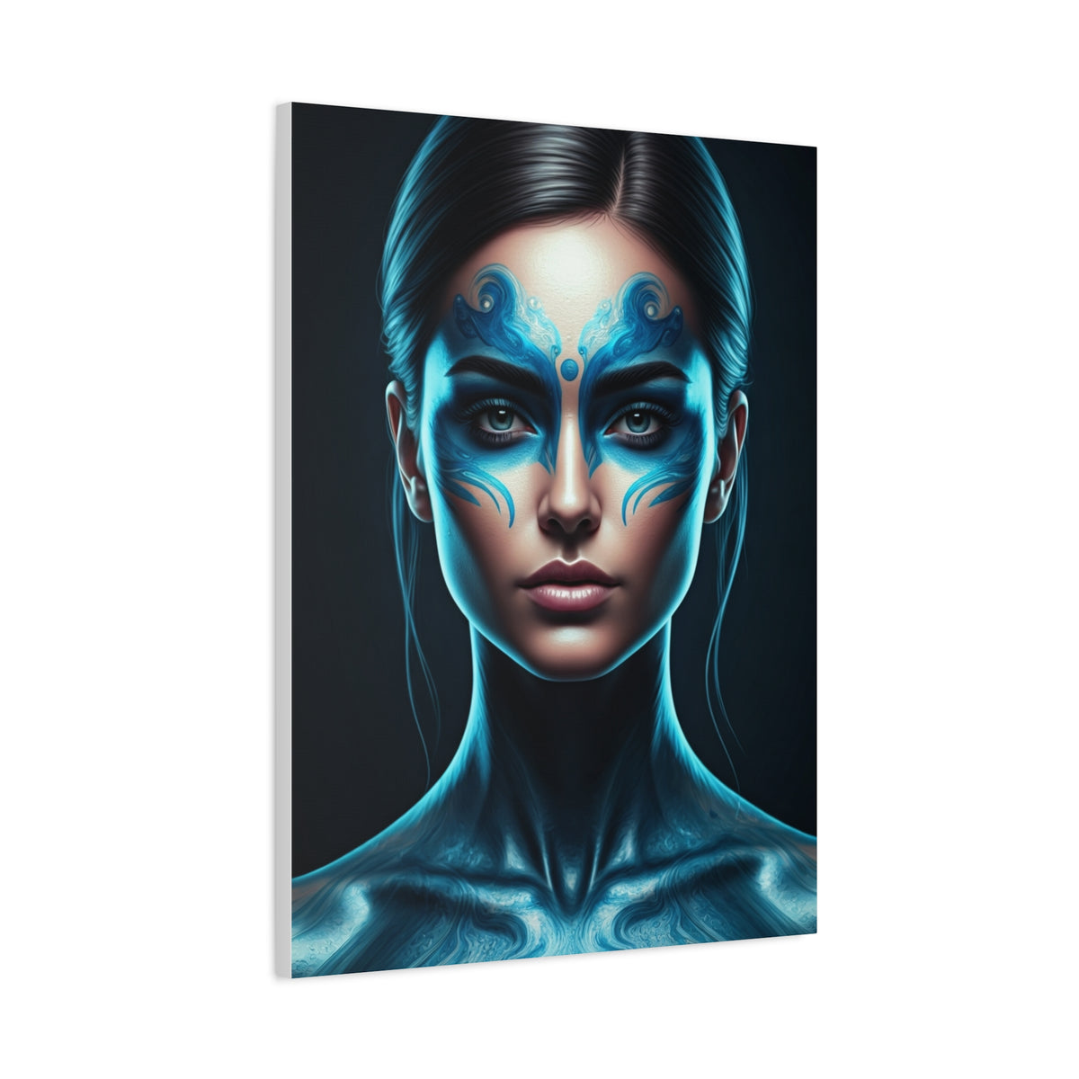 Celestial Blue Figure Portrait Wall Art & Canvas Prints