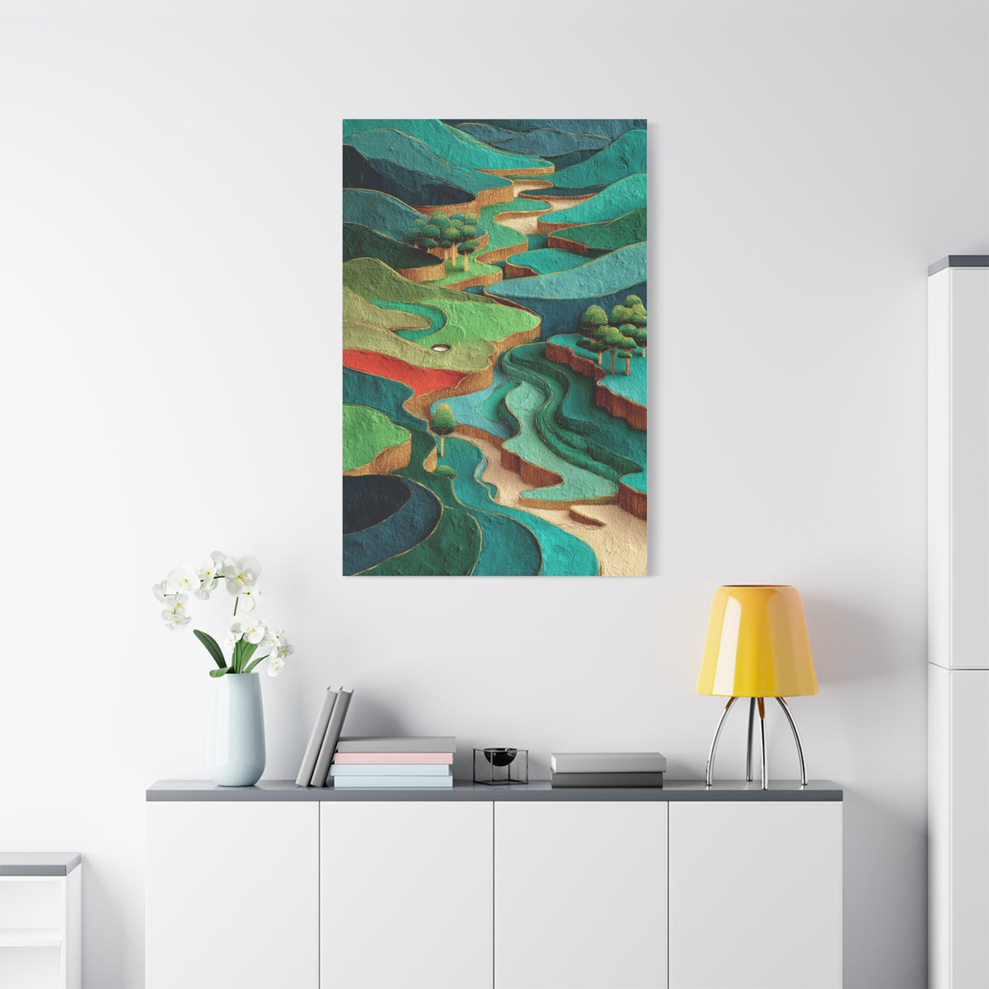 Sculpted Golf Terrain Abstract Wall Art & Canvas Print