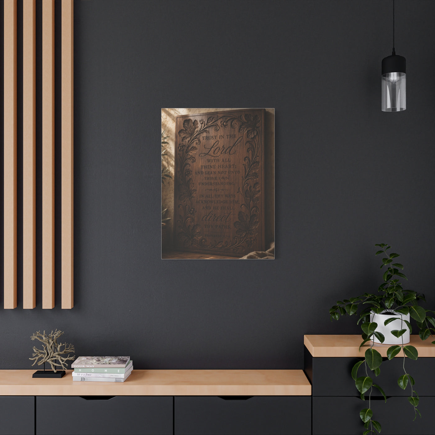 Trust in the Lord Carved Wood Plaque Wall Art & Canvas Print