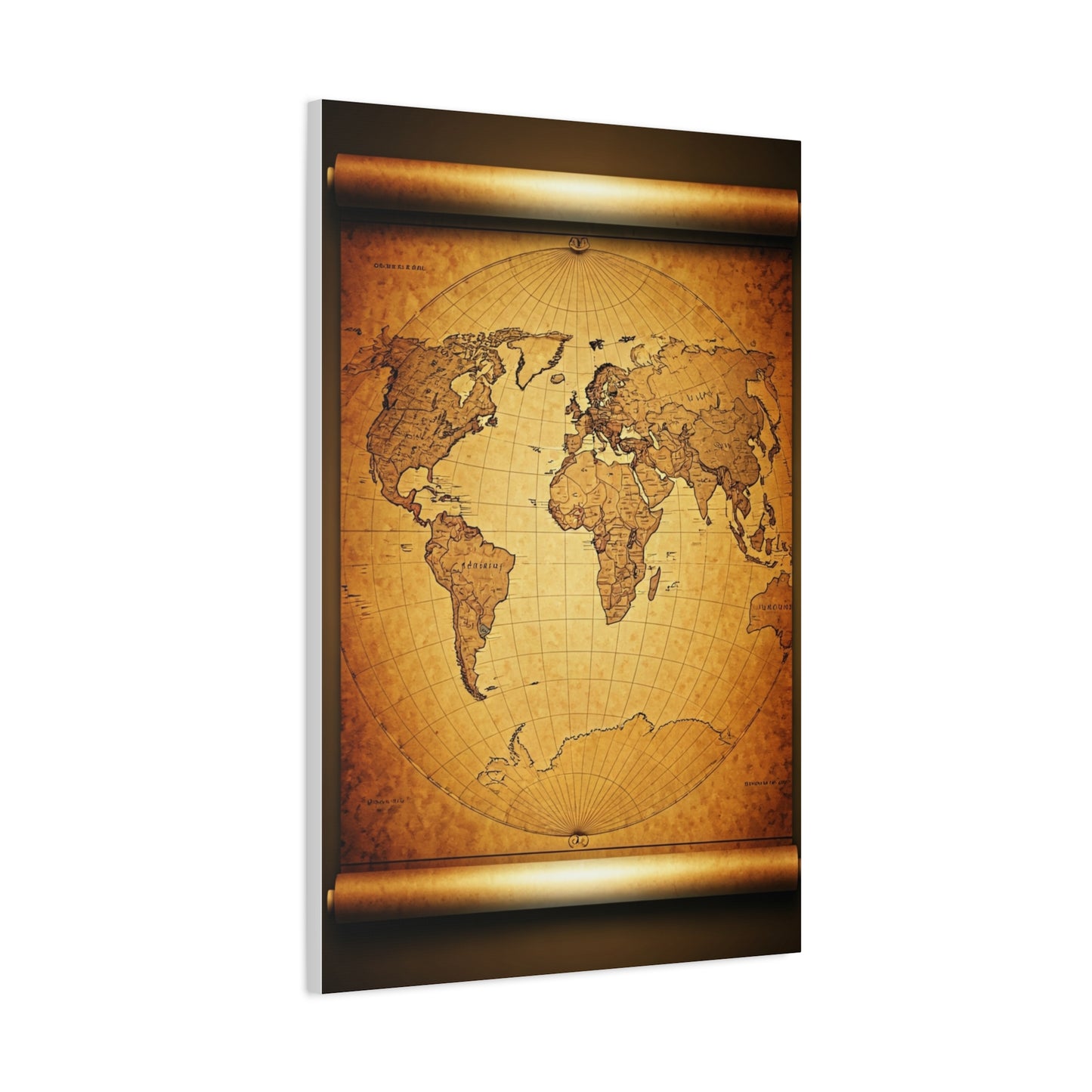 Classic Sepia World Atlas Scroll Wall Art & Canvas Prints