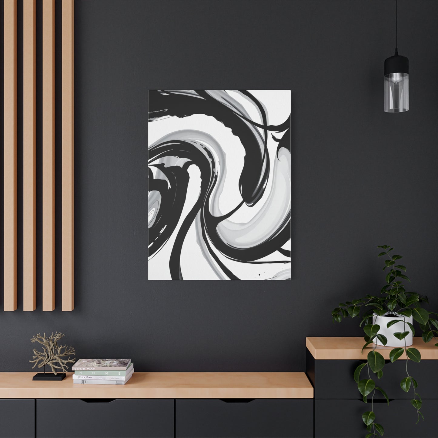 Black and White Abstract Art Refined Canvas Wall Art & Canvas Print