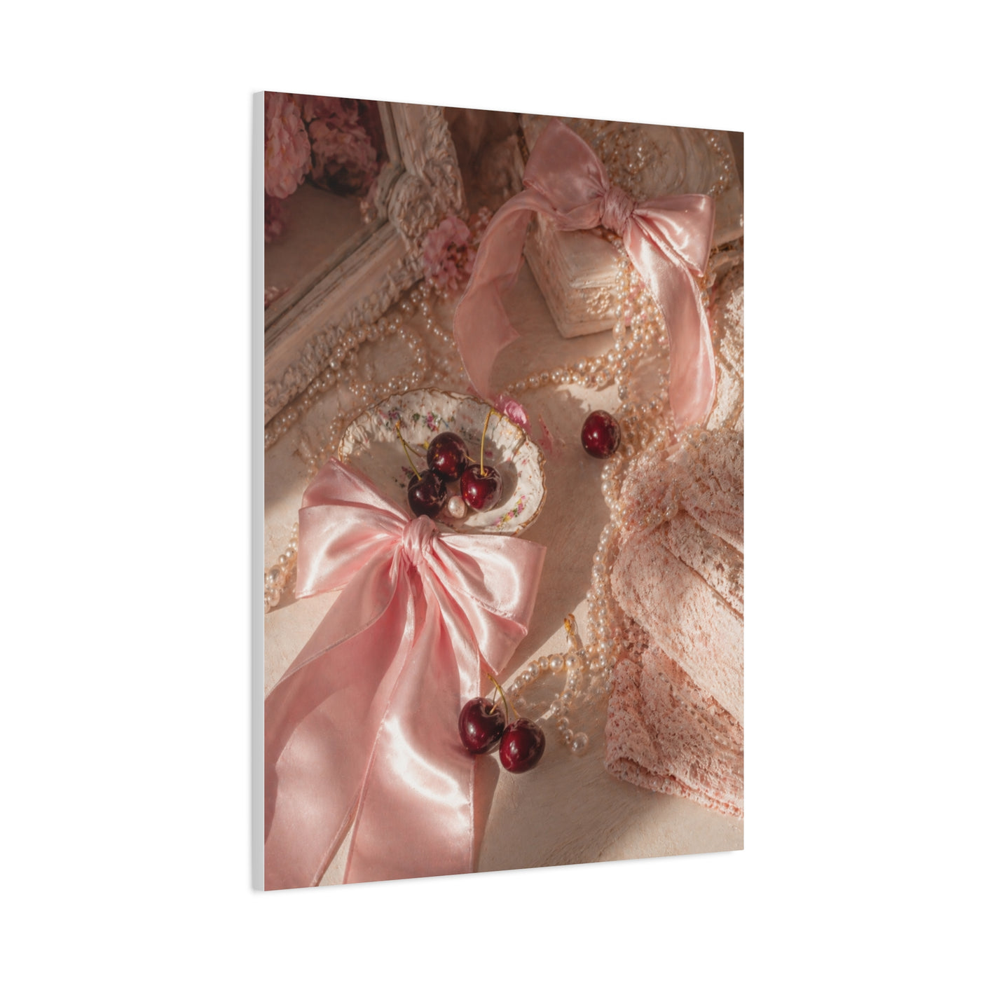 Coquette Satin Bow Still Life Wall Art & Canvas Print