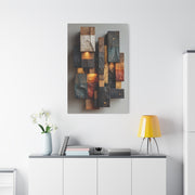 Sculptural Wood Panel Assemblage Wall Art & Canvas Print
