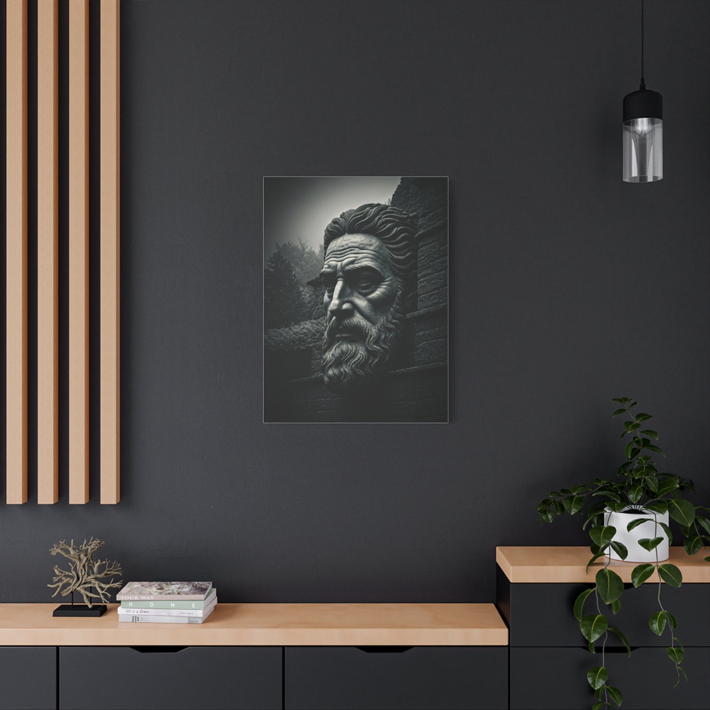 Ancient Stone Philosopher Bust Wall Art & Canvas Prints