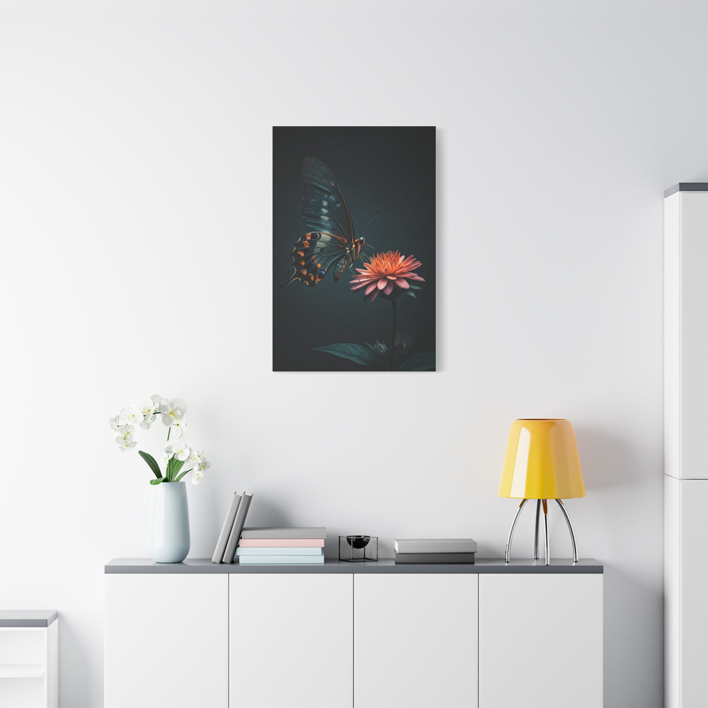 Swallowtail Butterfly and Pink Garden Flower Wall Art & Canvas Prints