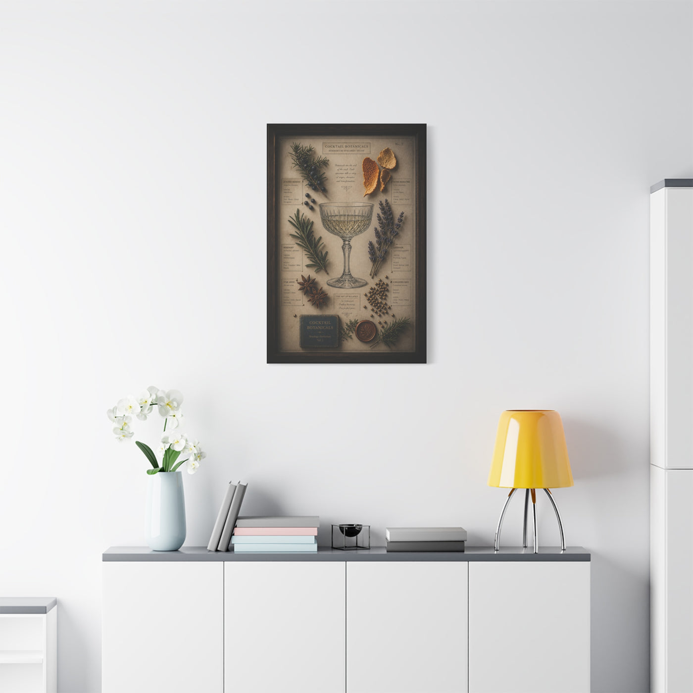 Cocktail Botanical Herbarium Study Wall Art & Canvas Print