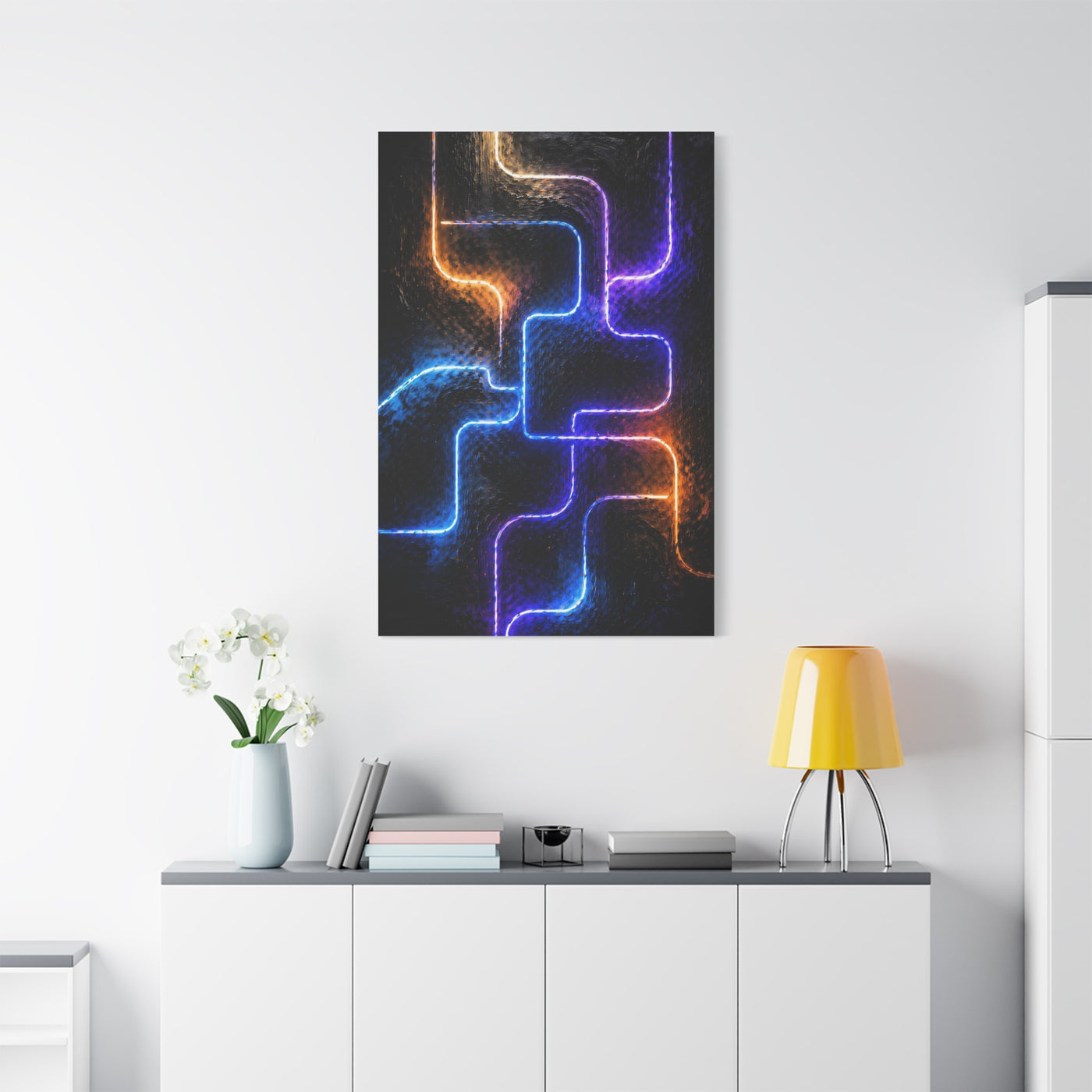 Neon Innovation Circuit Flow Wall Art & Canvas Print