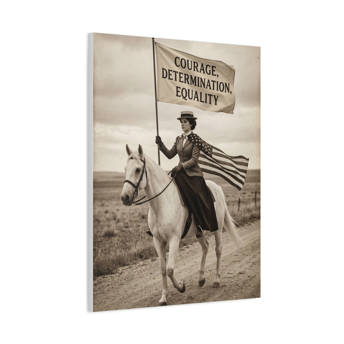 Suffrage Rider Equality Statement Wall Art & Canvas Print