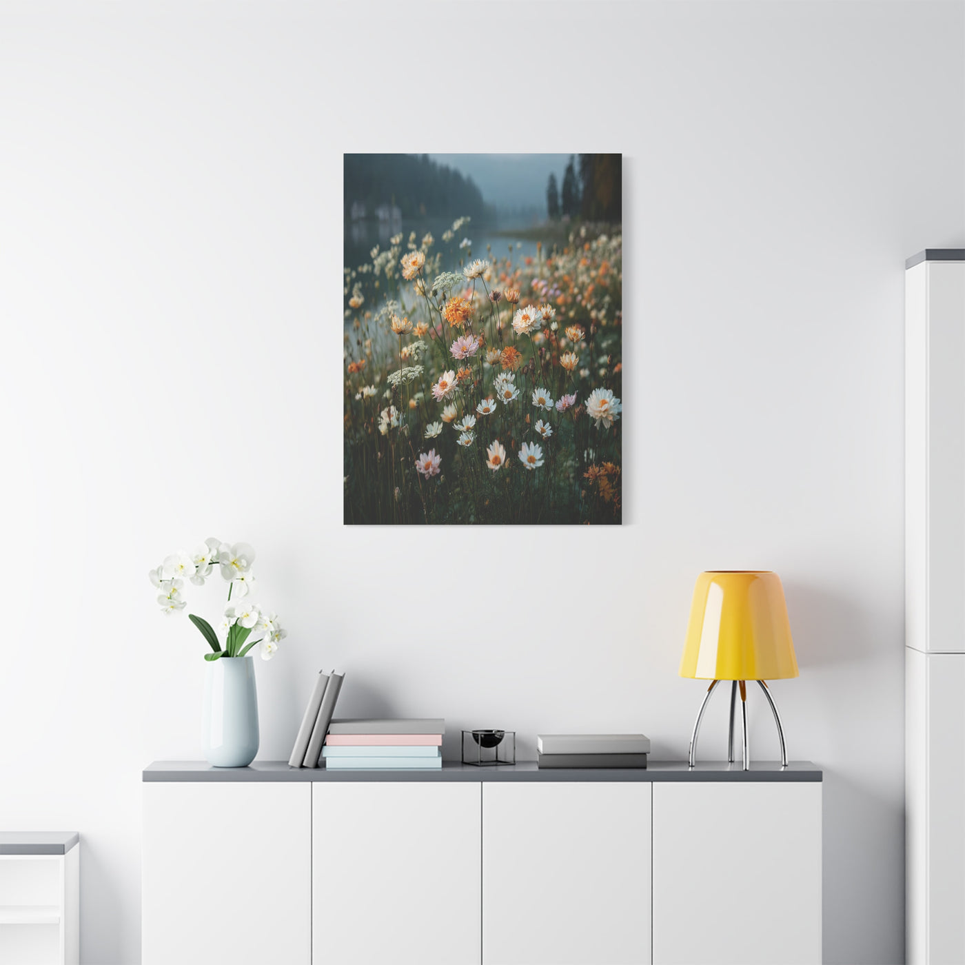Wildflower Lakeside Meadow Wall Art & Canvas Print