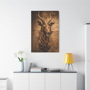 Teak Root Antelope Sculptural Mount Wall Art & Canvas Print
