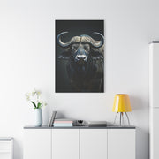 Ultra-Dark Matte Cape Buffalo Portrait Wall Art & Canvas Print