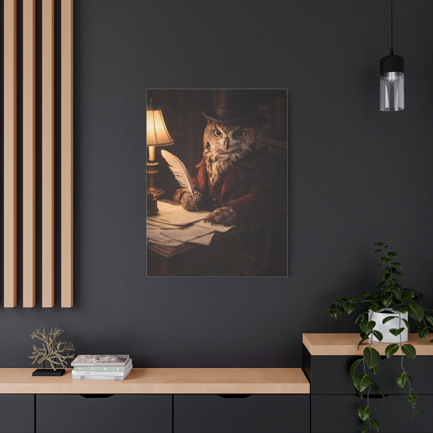 Gentleman Scholar Owl Portrait Wall Art & Canvas Print