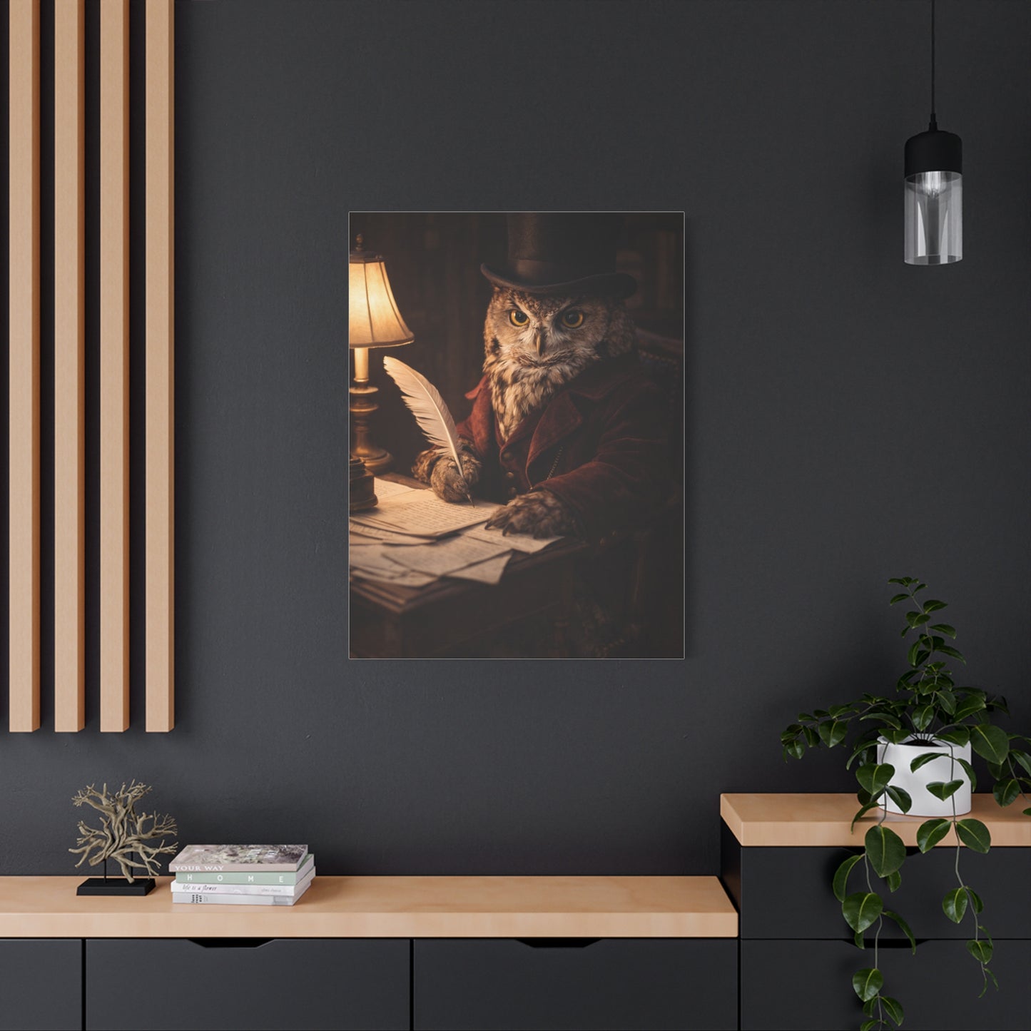 Gentleman Scholar Owl Portrait Wall Art & Canvas Print