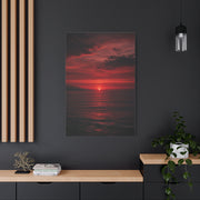 Crimson Sunset Seascape Wall Art & Canvas Print