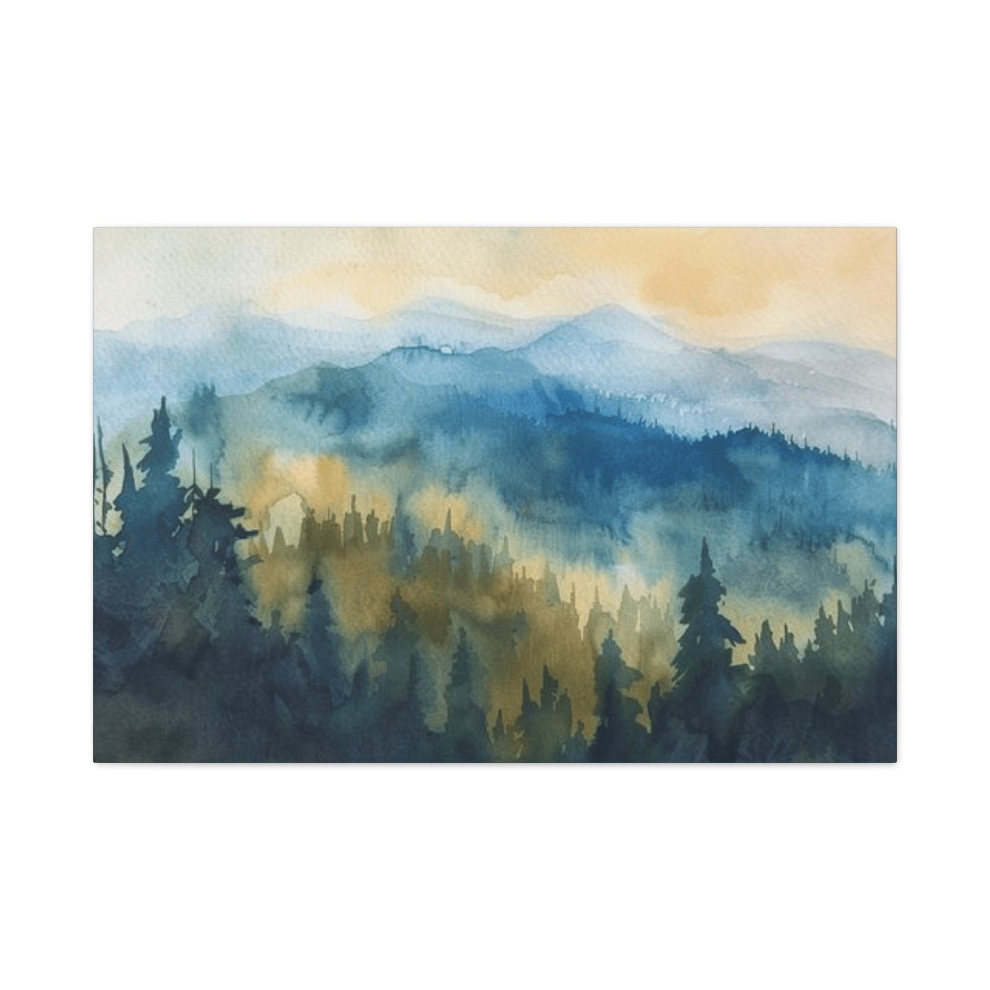 Blue Ridge Forest Water Painting Wall Art & Canvas Prints
