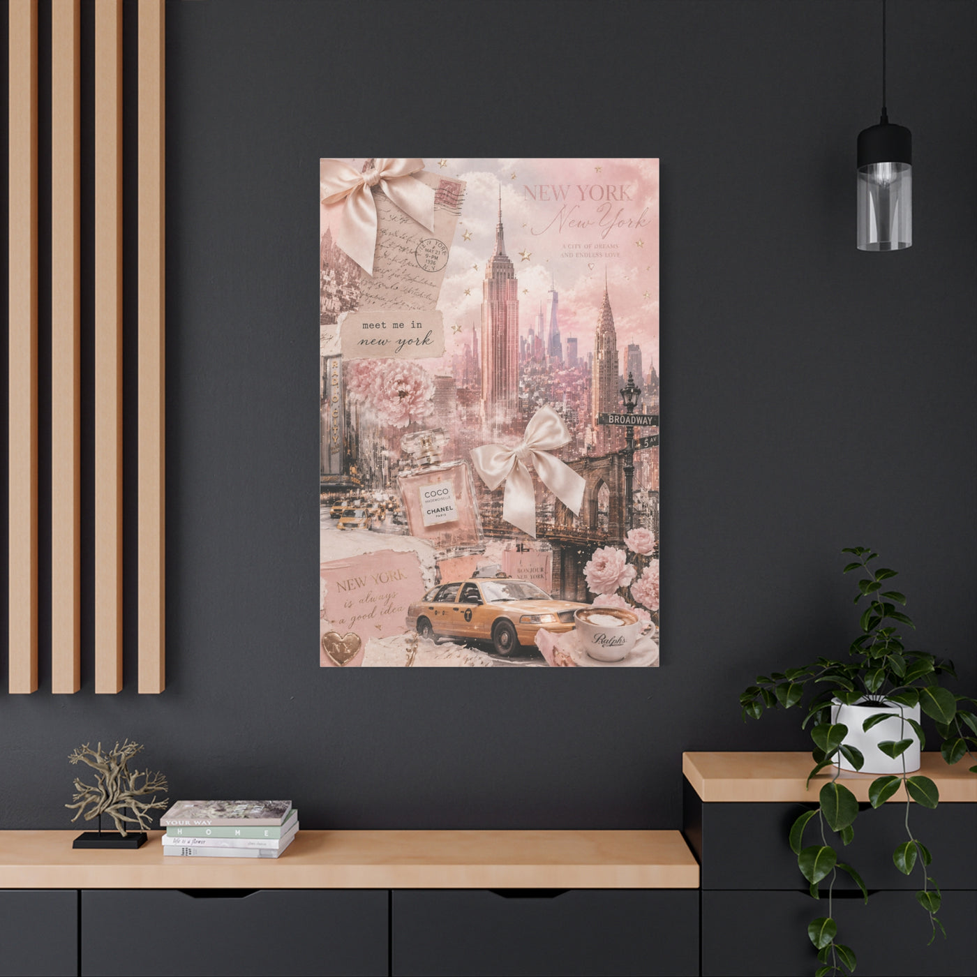 Romantic Blush NYC Dream Collage Wall Art & Canvas Print
