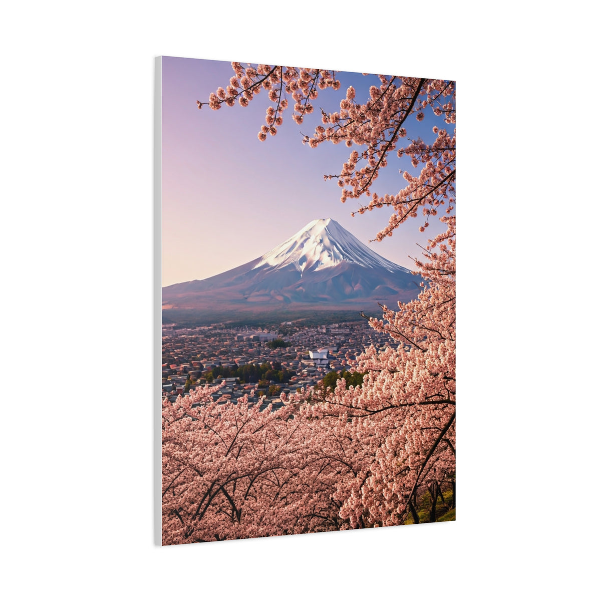 Mount Fuji Over Sakura Blossom Hillside Wall Art & Canvas Prints