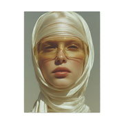 Golden Veil Futuristic Portrait Wall Art & Canvas Print