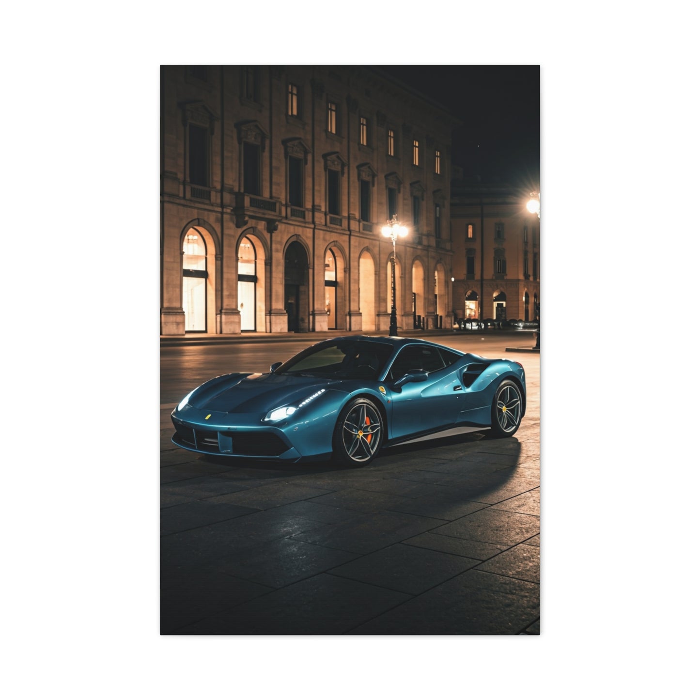 Ferrari 488 GTB Night City Square Wall Art & Canvas Prints