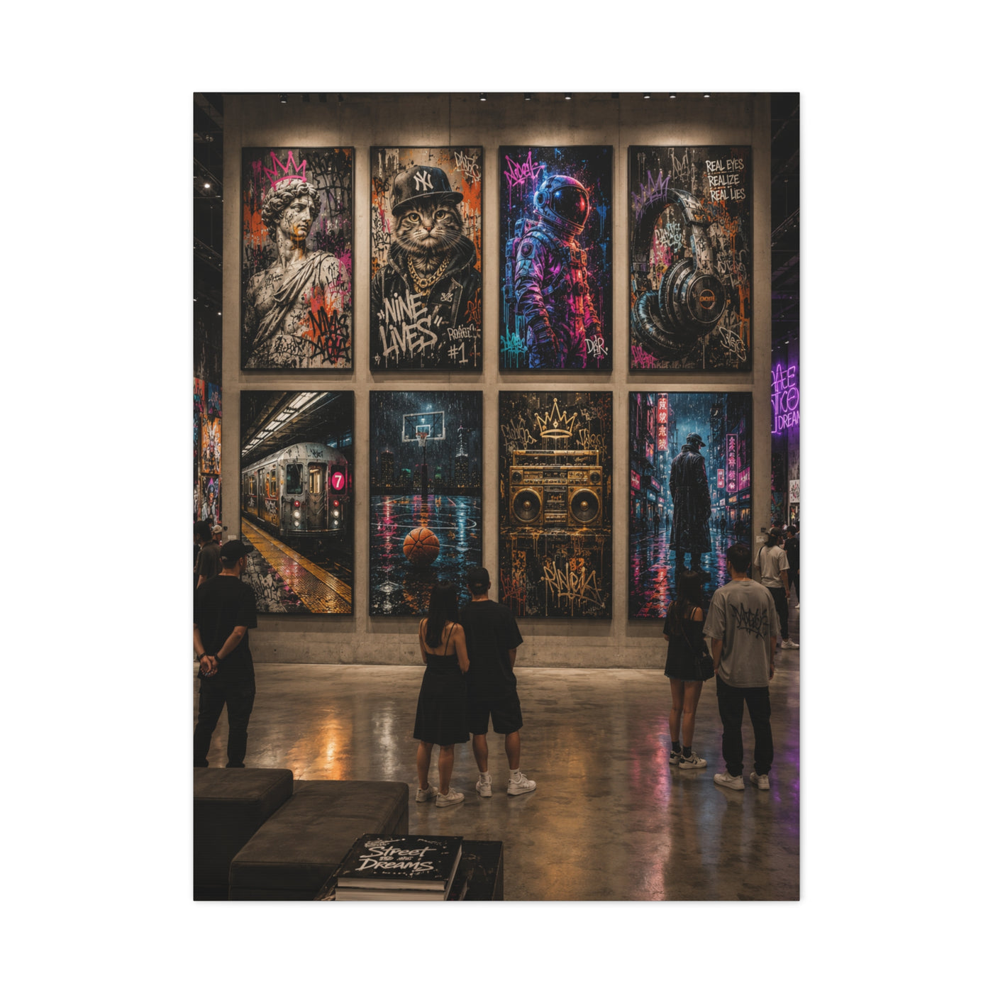 Modern Street Art Gallery Exhibition Street Wall Art & Canvas Print