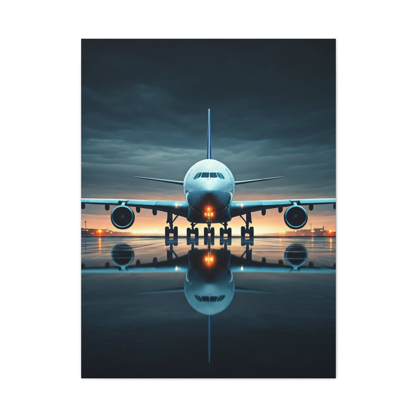 Runway Jet Reflection Wall Art & Canvas Prints