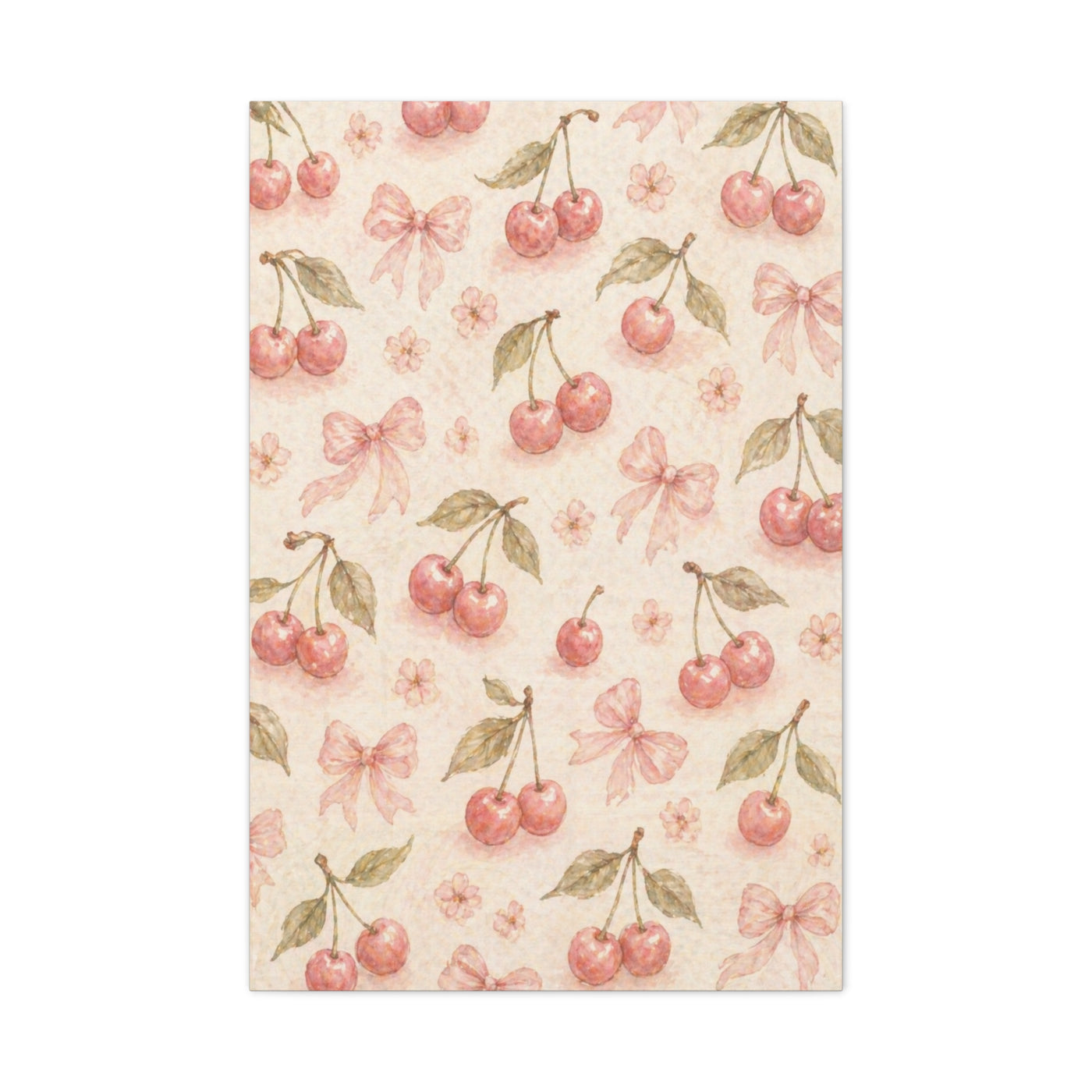 Pink Cherry Pattern Composition Wall Art & Canvas Print