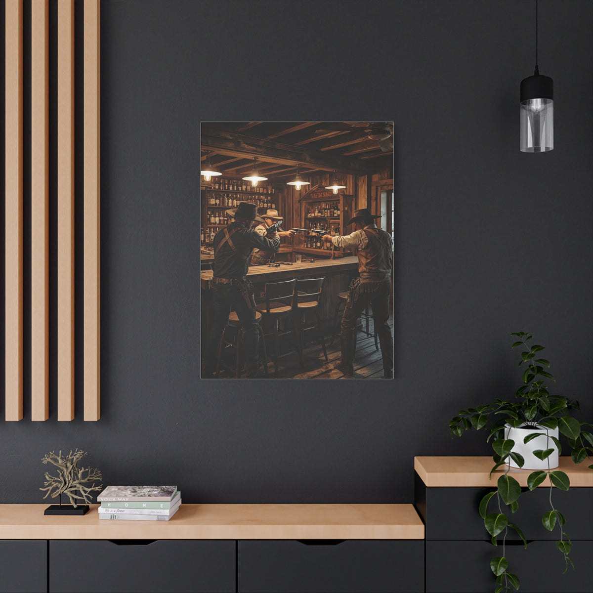 Wild West Saloon Gunfight Wall Art & Canvas Print