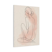 Minimal Blush Line Figure Wall Art & Canvas Print