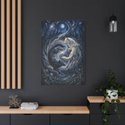 Yin Yang Cosmic Wolves Balance Scene Wall Art & Canvas Print