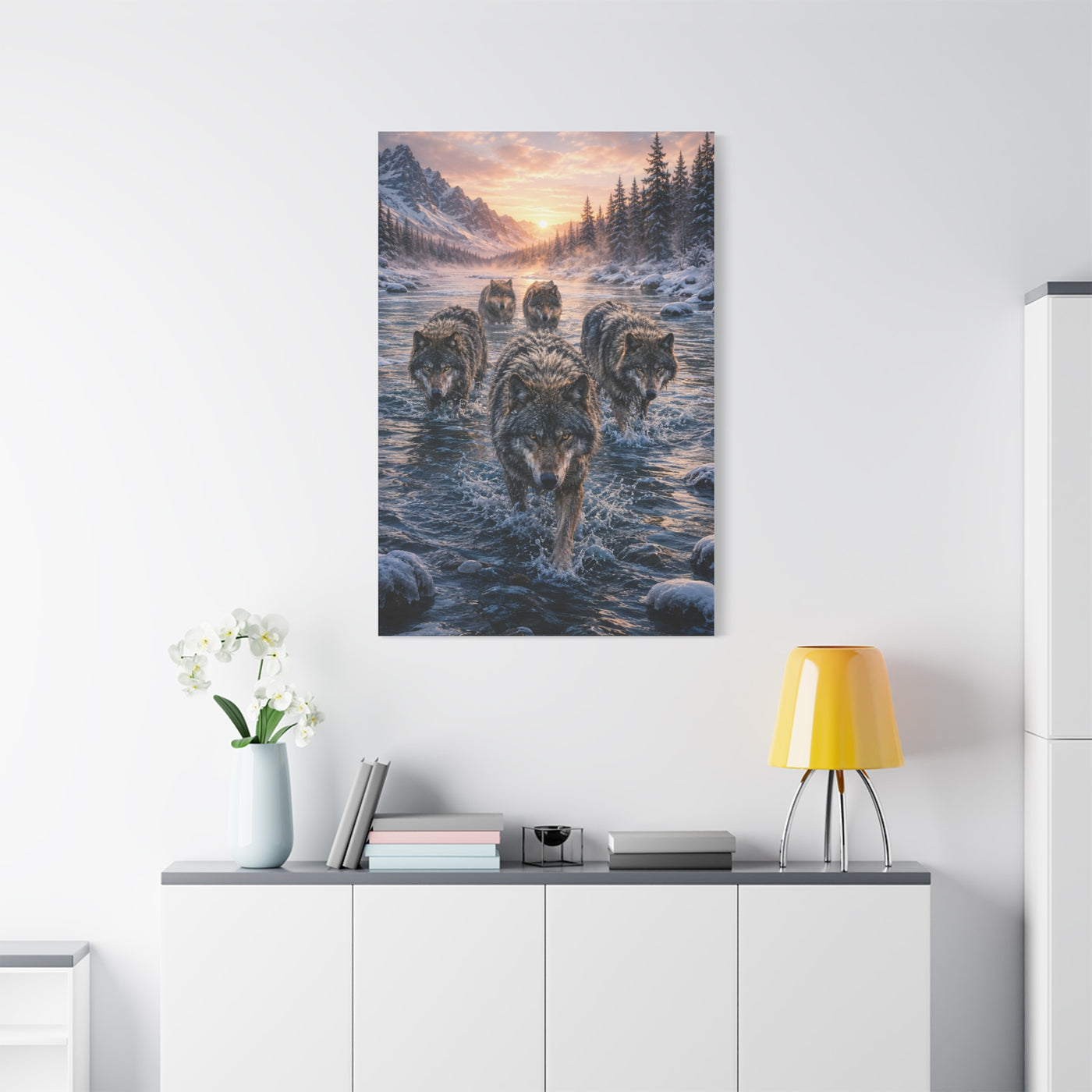 Alpine Dawn Wolf Pack Advance Wall Art & Canvas Print