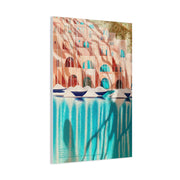 Modern Cubist Harbor Painting Wall Art & Canvas Print