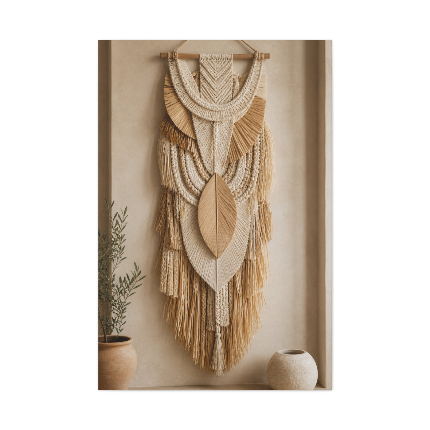 Handwoven Natural Fiber Wall Hanging Wall Art & Canvas Print