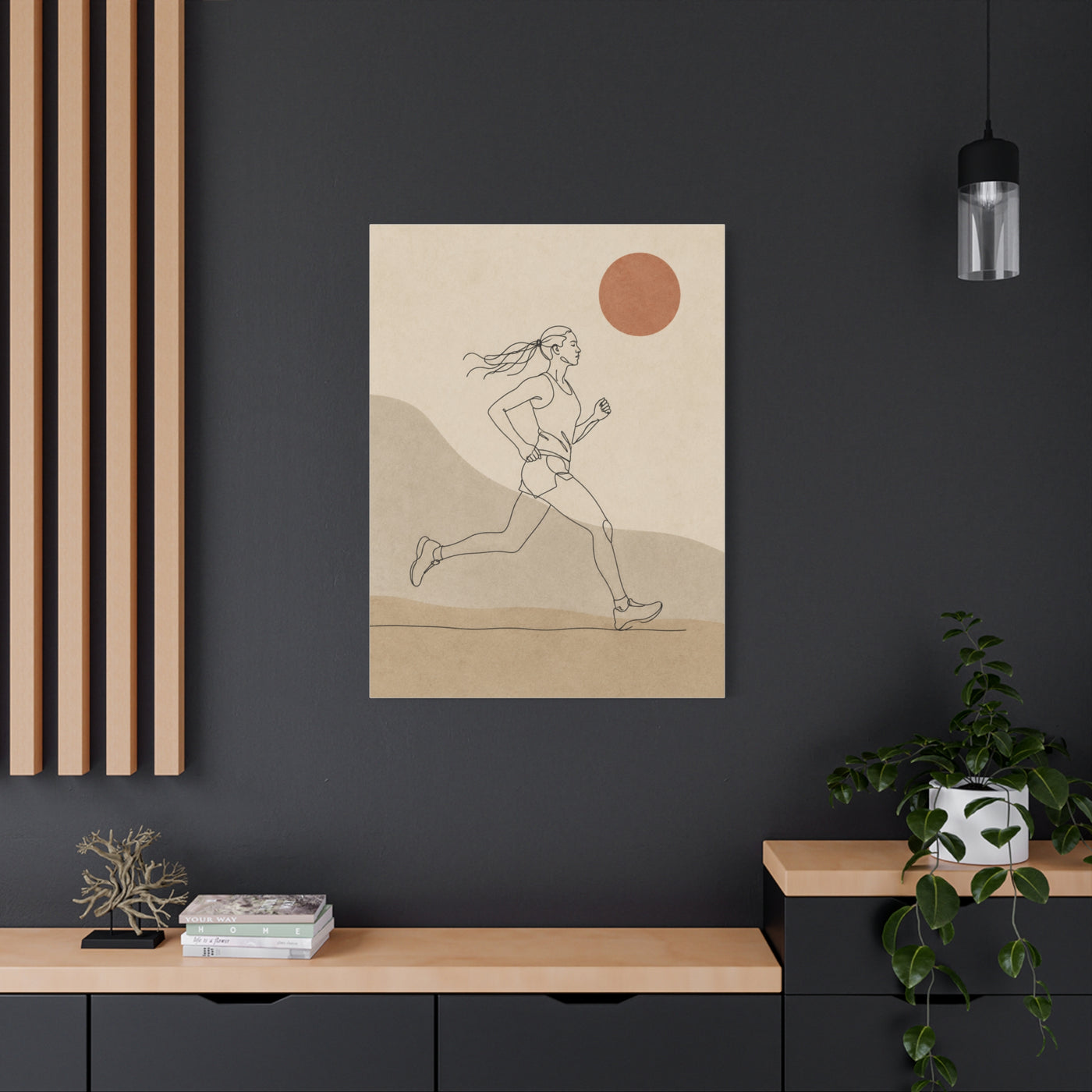 Scandinavian Runner Line Art Sports Wall Art & Canvas Print