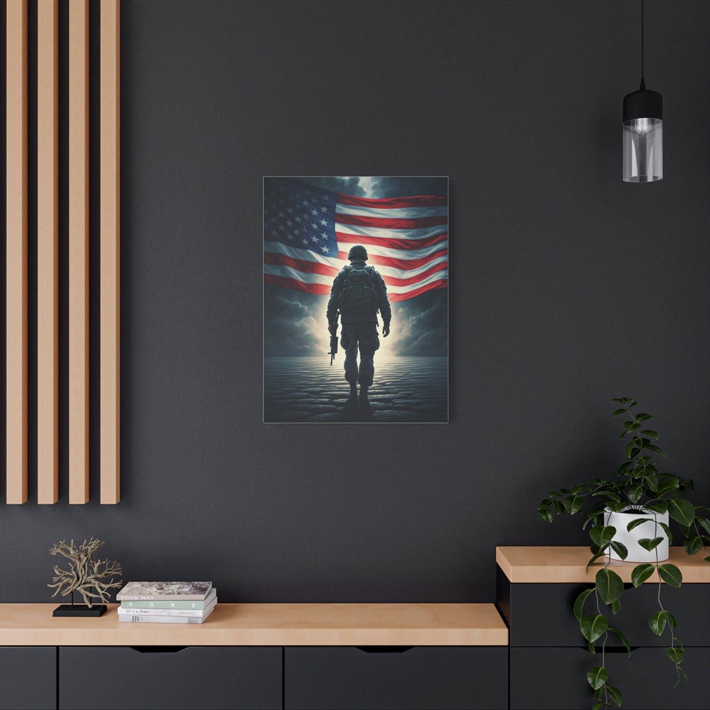 Soldier Standing for Freedom Wall Art & Canvas Prints .