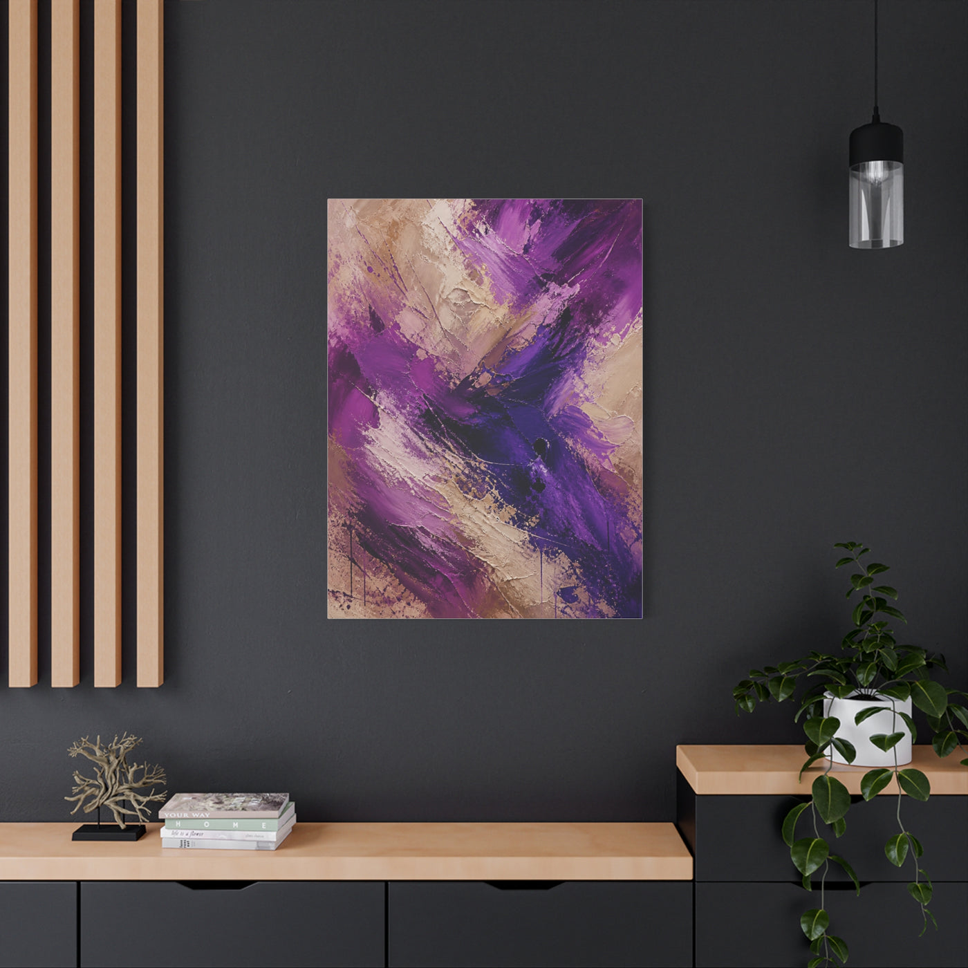 Purple Abstract Expressionist Texture Wall Art & Canvas Print