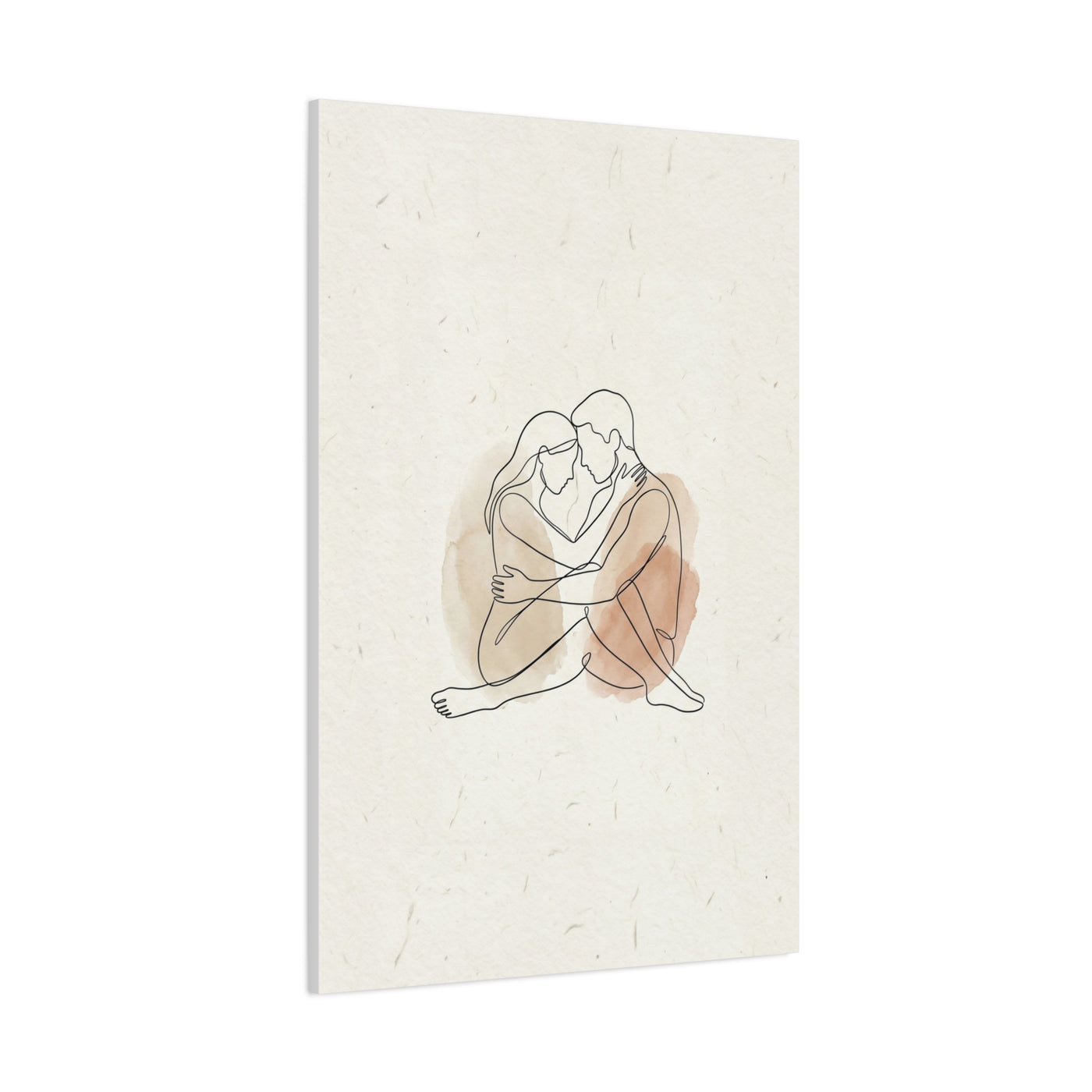 Minimal Line Art Intimate Embrace Wall Art & Canvas Print